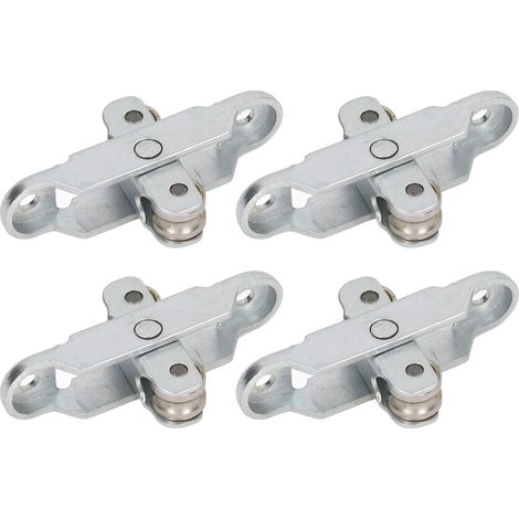 Ortviai Roulettes doubles pour porte coulissante – 4 pièces en acier allié, largeur 16 mm, rainurées