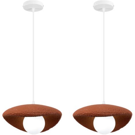 royaluxe- 2PCS 30CM Suspension Lustre Moderne Lustre Personnalisé Créatif D'Intérieur Plafonnier Rétro E27 Orange Pour Chambre Cuisine (1/5)