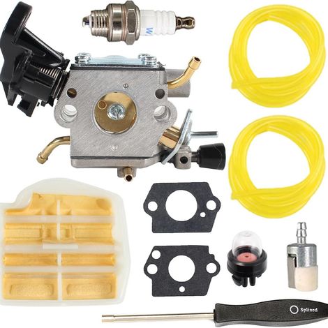 Kit carburateur, durites, filtre air, bulbe compatible Husqvarna 450 445 445E, 506450401