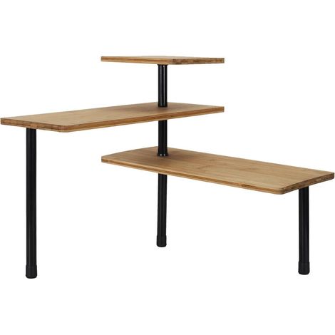 Etagère d'Angle Modulable 3 Niveaux en Bambou - AMINA (1/5)