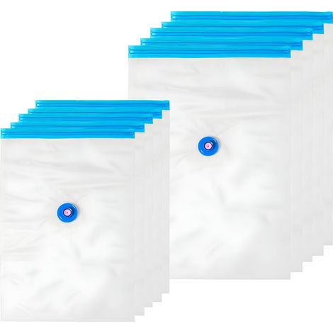 Ensemble de 10 sacs de rangement sous vide, sacs à vêtements gain de place, housses de literie et de linge réutilisables, sacs en rouleau sous vide-AquaForge