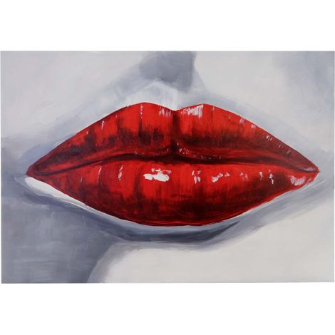Dipinto a mano pittura ad olio su tela 120x85cm labbra (1/5)