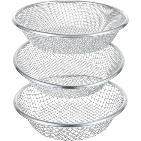 Lot de 3 tamis de terre pour jardinage, tamis en métal, tamis de roche 30 x 30 cm, tamis à compost, tamis de saleté, sciure de bois 3/6/10 mm (1/5)
