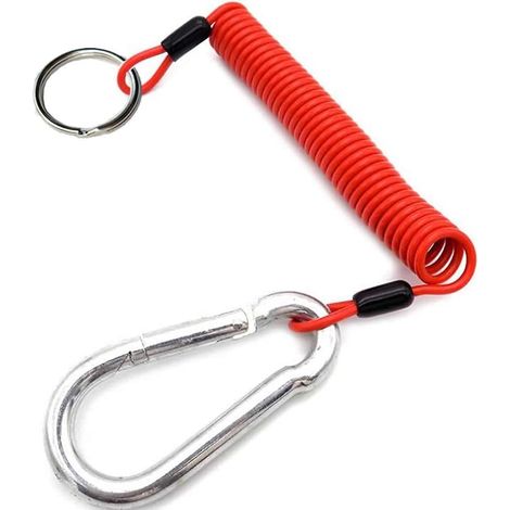 Câble de remorque détachable de 4 pi avec goupille, câble de frein de remorque, ressort en acier inoxydable pour VR, fil enroulé, sangles de sécurité, pince de terre, pour interrupteur de rupture (1/4)