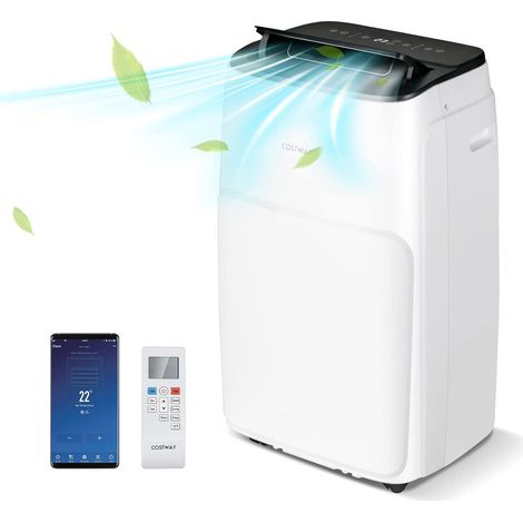 COSTWAY Condizionatore Portatile Caldo e Freddo, 12000BTU/3,5kW, 4 in 1 con Riscaldamento, Raffreddamento, Ventola, Deumidificazione, 24H Timer, R290, 25m²+, Classe di efficienza energetica A (1/5)