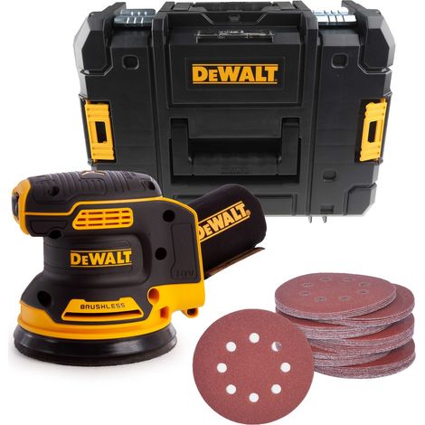 Dewalt DCW210N Cordless Brushless 18v XR Orbital Sander 125mm + Tstak +50 Sheets