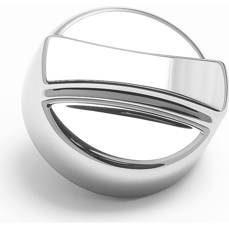 Drehexcenter-Kappe neutral - rund 44 mm x 30 mm hoch - Kunststoff in Chrom-Optik - Drehknopf  Ersatzteil für Küchenspülen mit Excenterventil