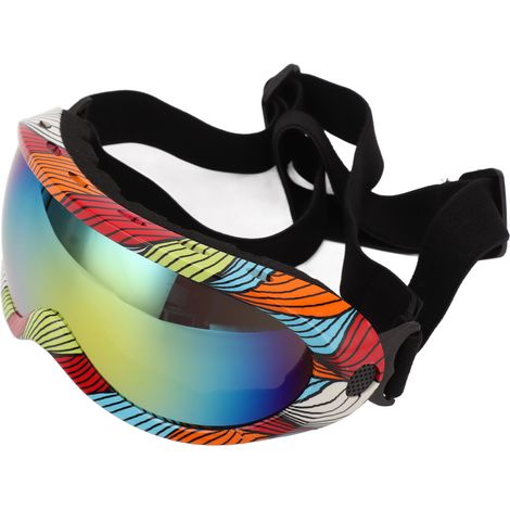 Lunettes de soleil pour chien, lunettes pour animaux de compagnie, protection UV, coupe-vent, protègent les yeux du chien, verres rouges, montures rayées. (1/5)
