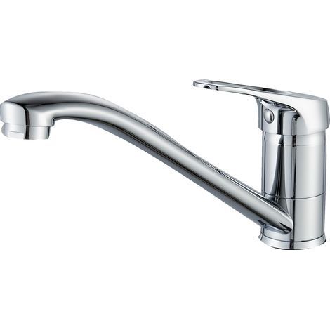 Robinet de cuisine mitigeur, Robinet cuisine à rotation 360° & levier unique, avec cartouche en céramique & tuyau de 60cm, Messing Chrom Anti-Corrosion pour évier de cuisine, Chromée (1/5)