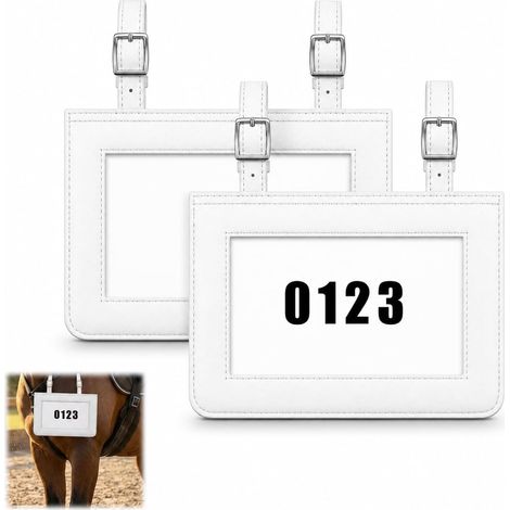 Porte-numéro pour chevaux - 2 numéros de départ de tournoi pour bridage/tapis de selle