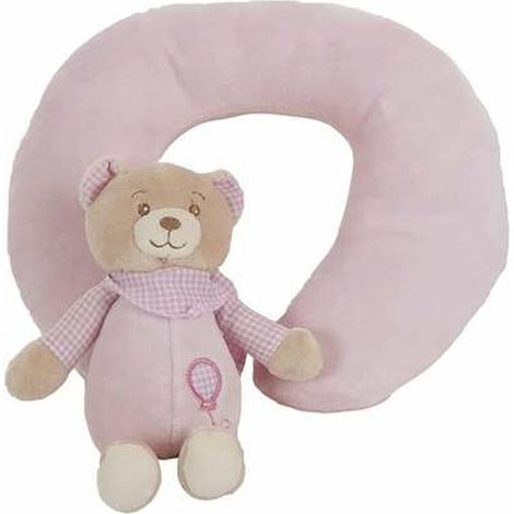 Cuscino Cervicale Lulu Rosa Orsetto di Peluche 20 x 24 cm