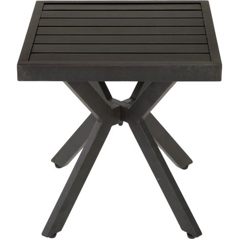 CHICFURN Tavolino quadrato da esterno 45x45x47 cm in alluminio marrone scuro (1/5)