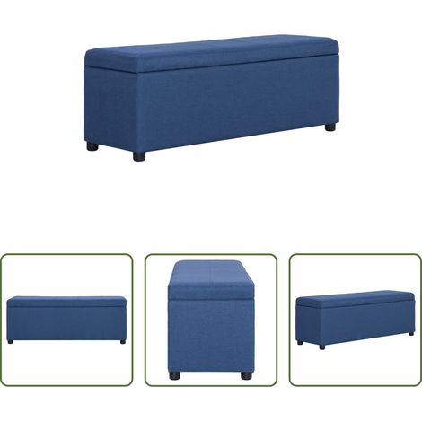 Wohnzimmerbank - Bank mit Staufach 116 cm Blau Polyester (1/5)