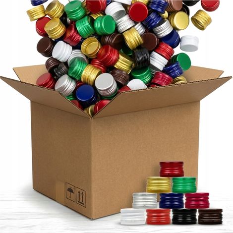 Set mit 500 Aluminium-Flaschenverschlüssen 28x18 Flaschenverschluss FI 28 (1/5)