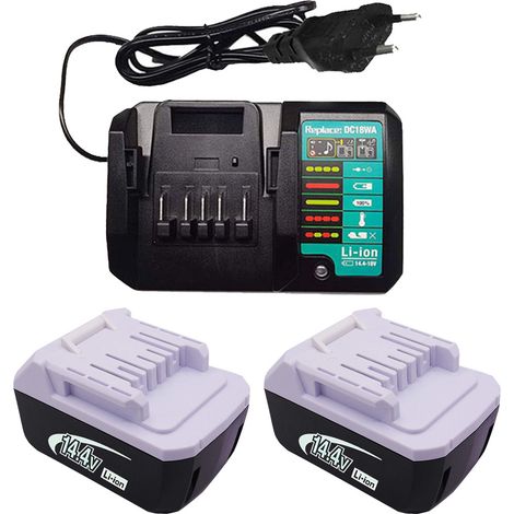 (3 pièces) 2X Batterie BL1440G 14,4V 4,0Ah & Chargeur DC18WA 14,4V & 18V Pour Makita 196375-4 BL1411G BL1413G BL1415G HP347D DF347D JV143D TD126D UH480D DF347D DF347D DF347D HP347D JV143D TD126D UH480D UM165D UR140D (1/5)