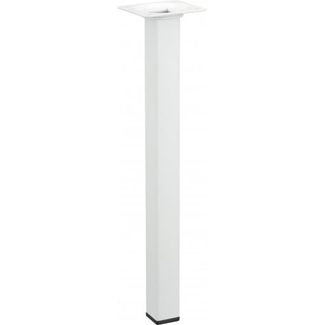 Pata de mesa de centro cuadrada fija de acero epoxi blanco, 30 cm HETTICH