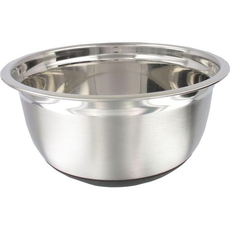 1 Bol à mixer, Acier inoxydable, Base anti-dérapante, 24 cm, Pour pâtisserie