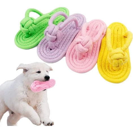 Pantoufles à mâcher pour animaux de compagnie avec corde en coton - Molaire (1/5)