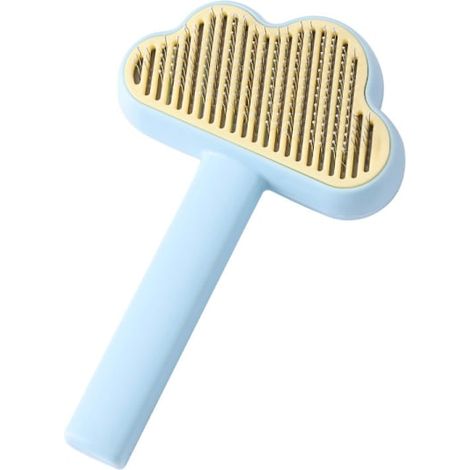 Brosse autonettoyante pour chat - Élimine les poils des chiens et chats à poils longs et courts (Bleu) Or rose-AquaForge (1/5)