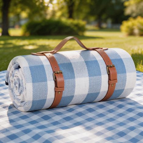 sapsisel Couverture Pique Nique Extra Large 203 virgule 2 203 virgule 2 cm imperméable Pliable Couverture 3 Couches 6 8 Adultes (1/5)