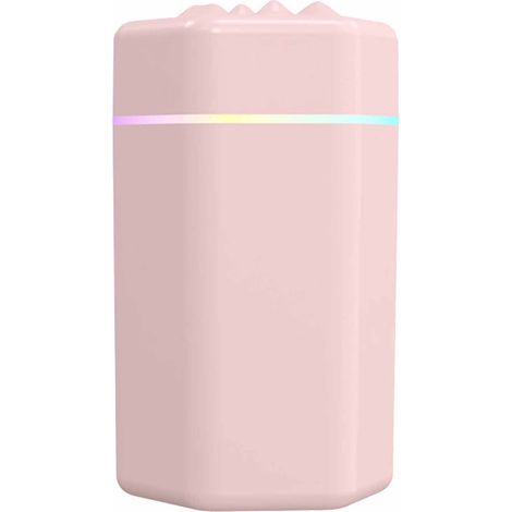 Mini humidificateur USB grande capacité brumisation efficace silencieux portable bureau voyage voiture rose (1/5)