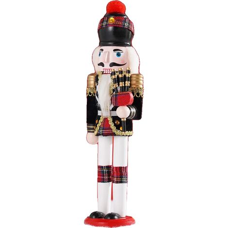 Figura de Cascanueces, diseño de madera hecho a mano, perfecto para decoración de fiestas, soldado con gaita (1/2)