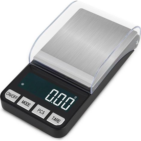 Lancoon Balance de cuisine portable avec 7 unités de pesée 0.01g Couvercle de haute précision résistant au vent Couvercle en acier inoxydable facile à nettoyer pour la pesée de bijoux Thé d'or (1/5)