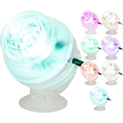Projecteur LED Submersible pour Aquarium Éclairage Étanche IP68 Spot Coloré Rotatif à 360 Degrés avec Ventouse pour Bassin et Décoration de Paysage Aquarium