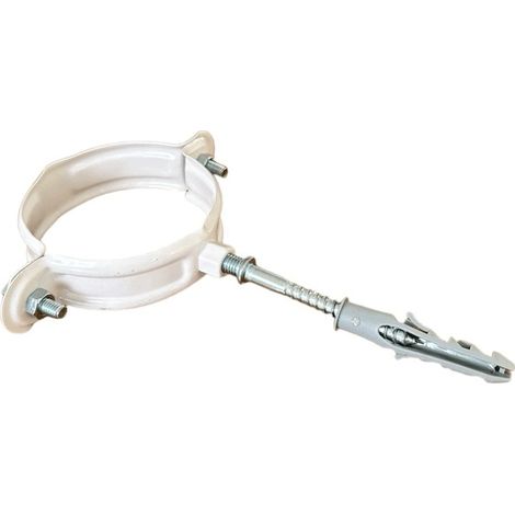 Collare reggitubo zincato verniciato : Colore - Bianco, Diametro - 80