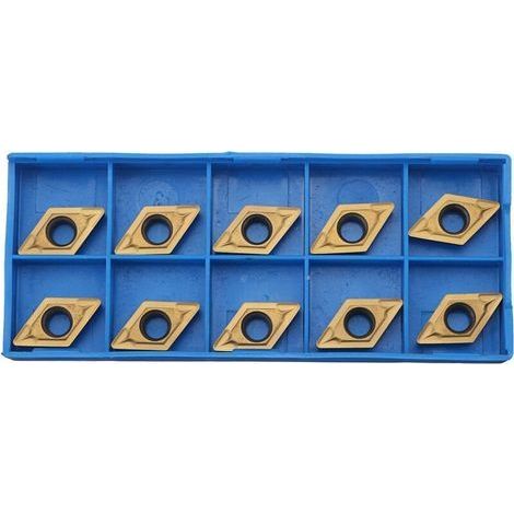 10pcs Lames Inserts Rotatifs Forme Losange CNC Cutters en Carbure DCMT11T308 DCMT32.51 Outil Tournage Filtage pour Finition d'Acier pour Tours, Fraiseuses (1/5)