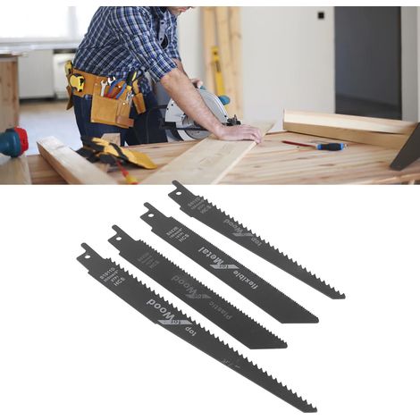 4 Lames de Scie Sabre pour Découpe Bois Plastique Métal, Set d'Outils de Coupe Alternative (1/5)
