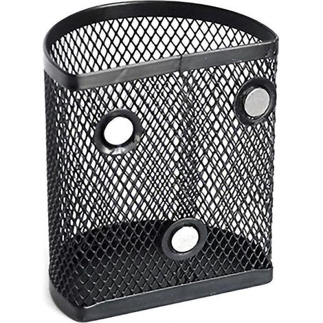 Porte-crayons magnétique pour réfrigérateur, porte-stylos magnétique, panier de rangement en maille, pot à crayons magnétique pour bureau d'enfant ou tableau blanc (crayons non inclus) (1/5)