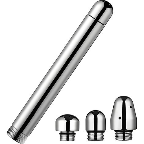 Analduschen-Aufsatz – 4-teilig – Edelstahl – 3 austauschbare Aufsätze – Intimhygiene für Männer und Frauen – 130 x 19,7 mm (1/5)