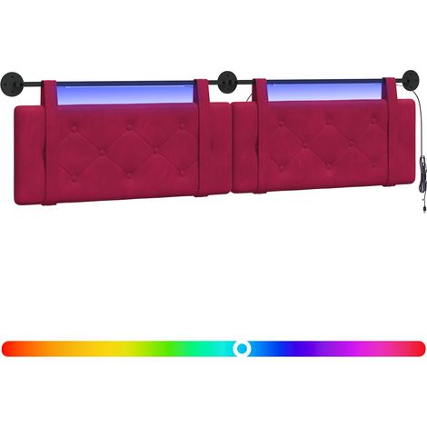 Maison Exclusive - Testiera sospesa Con luce LED Rosso Vino Velluto