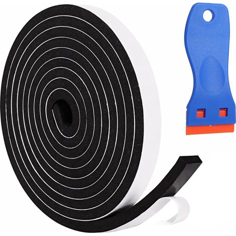 15×5 mm x5 m Joint Mousse Adhésif, Bande D’Étanchéité Auto-Adhésive Pour Joint Porte Et Joint Fenetre, Anti-Courant D’Air, Insonorisant, Anti-Poussière Et Anti-Collision, Mousse CR Néoprène Résistante (1/5)