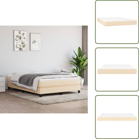 Supporto medio-duro - vidaXL Materasso a Molle Insacchettate Rigidità Media Cream 140x190x20 cm in Tessuto - Materasso in tessuto