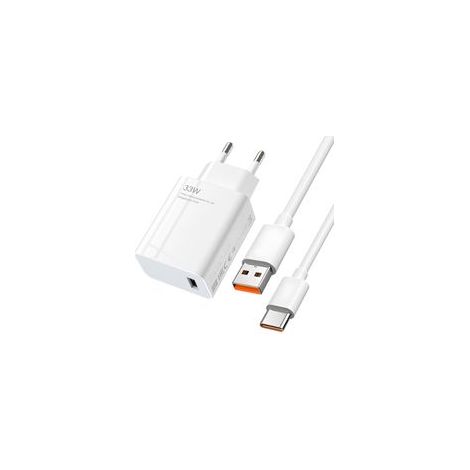 Adaptateur Chargeur Rapide 33W USB C Câble 6A pour Xiaomi, POCO, Redmi, Charge rapide de Smartphones