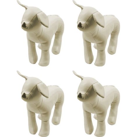 manichini per cani in pelle, modello cane in piedi, giocattoli, manichino per esposizione negozio di animali, bianco S
