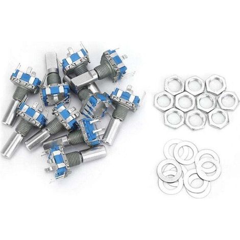 Codeur rotatif, 10 pièces EC11 Codeur rotatif Potentiomètre numérique Commutateur de codage avec commutateur à 5 broches Largement utilisé dans l'électronique automobile
