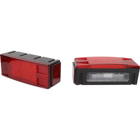 Lot de 2 feux arrière rectangulaires étanches et submersibles à LED 12 V pour remorques, camping-cars et bateaux. (1/5)