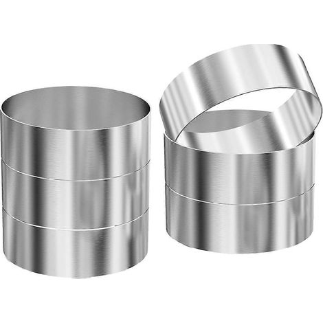 Lot de 6 anneaux à hamburger. moules à hamburger. grands anneaux de 10 cm pour la cuisson. anneaux de cuisson pour œufs frits (1/5)