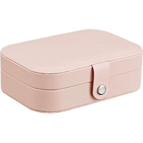 Boîte à bijoux de voyage en similicuir PU, petite boîte de rangement pour bagues, boucles d'oreilles, colliers et bracelets, idéale pour les voyages. Coffret cadeau pour femmes et filles. (1/5)