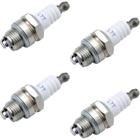 Lot de 4 bougies dallumage L7T pour moteurs 2 temps- compatibles avec les débroussailleuses, tondeuses à gazon, coupe-haies, motoculteurs et tronçonneuses (1/5)