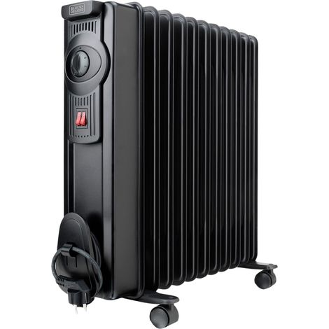 Radiateur à bain d’huile 2300W 11 éléments de 140mm Thermostat réglable 2 puissances Système de sécurité d’arrêt automatique en cas de surchauffe Noir (1/5)