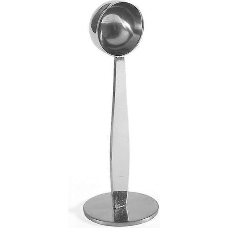 Cuillère à café 2 en 1 en acier inoxydable avec presse à café pour mesurer le café moulu et doseur pour la maison et le bureau. (1/5)