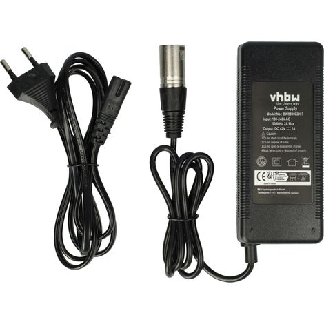 vhbw caricabatterie compatibile con Aldi batterie, e-bike - Per batterie Li-Ion da 36 V, con attacco XLR 84 W