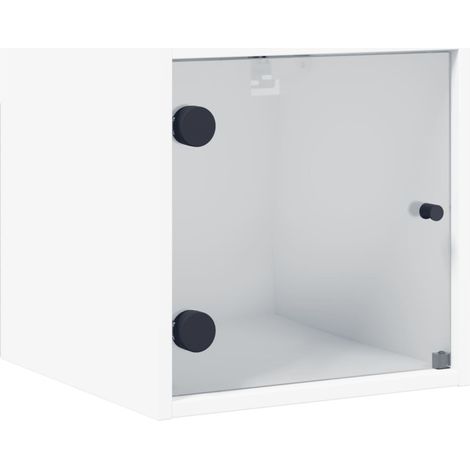 Maison Exclusive - Nachttisch mit Glastür Weiß 35x37x35 cm