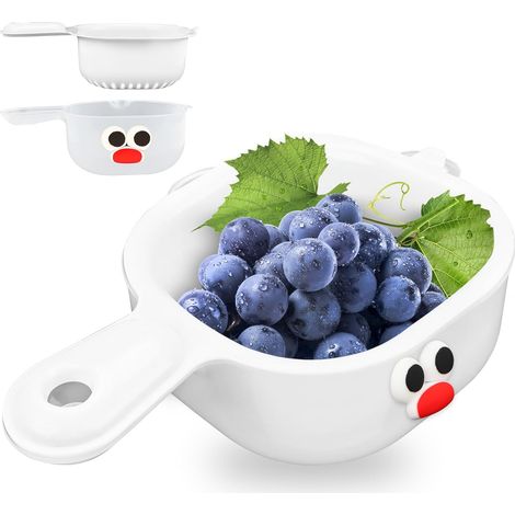 Passoire à fruits 2 en 1 - Égouttoir à baies - Égouttoir à deux couches et double couche avec poignée - Passoire en plastique - Passoire de cuisine polyvalente - Panier d'égouttement amovible (1/5)