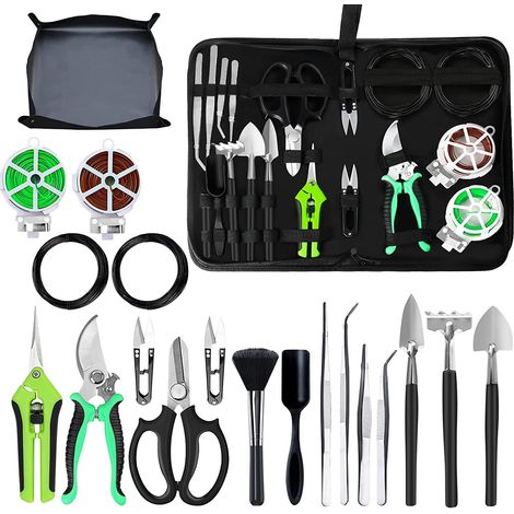 Ensemble de 20 outils multifonctionnels pour bonsaï, kit d'entretien des plantes succulentes et de jardinage, outils de taille pour bonsaï. (1/4)