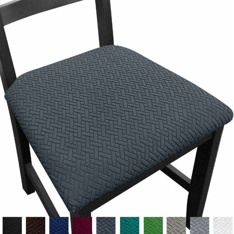 Set of 4 Chair Covers, Dining Room Covers, Universal Fit, Very Simple, Dining Room Decor (Gray, Set of 4) (1/5)
